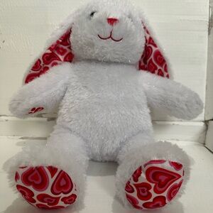 Build-A-Bear White and Red Heart Plush Bunny Valentines
